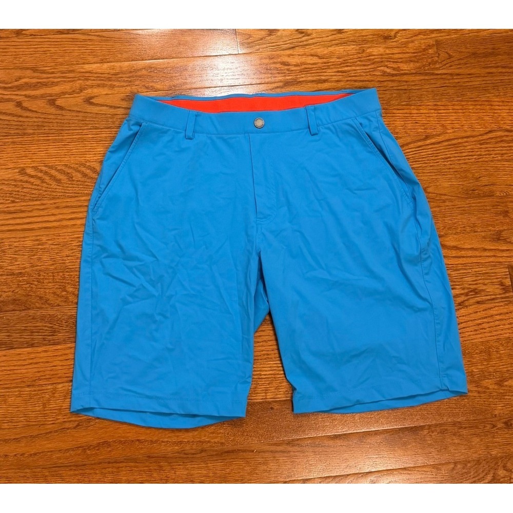 Redvanly Hanover Shorts Mens Large 9" Golf Light Blue Stretch Oak Tree Logo